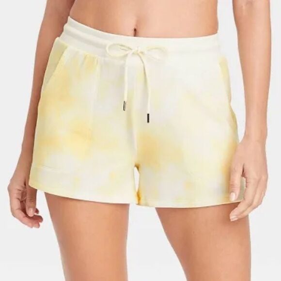 stars above Pants - Stars Above Women’s Yellow Tie-Dye Athletic Shorts Size XXL